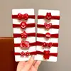Cuerda para el pelo roja Ancora para niños Accesorios para el pelo de Año Nuevo Banda para el pelo Anillo para el pelo de alta elasticidad Cuerda para el pelo Tocado para niñas