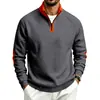2026 Otoño/Invierno Nuevo Cross Americano para Hombre Forro Polar Pesado Bloque de Color Holgado Cuello Alto Cremallera Casual para el Trabajo