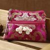 Artesanías con Características Chinas para Extranjeros Nanjing Yunjin Algodón de Doble Tiro Billetera Pequeña para Mujer Cartera Bordada