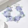 Gargantilla Floral Bordada en 3D para Mujer, Cadena de Cuello de Flores Coloridas Vintage Francesa de Moda, Joyería Decorativa