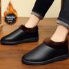 Sapatos de Tecido Old Beijing 2026 com Lã Adicionada para Aquecimento, Sapatos de Algodão Antiderrapantes e Respiráveis para Homens de Meia-Idade e Idosos, Sapatos de Algodão com Superfície de Couro