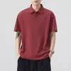 Roupas Masculinas Xintang 2026 Verão Nova Camisa Polo Masculina com Gola Reversível, Manga Curta, Leve, Marca da Moda, Camisa Polo de Manga Três Quartos