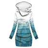 [Procesamiento Personalizado] Gabardina Gruesa de Invierno con Capucha Estilo Europeo y Americano, Impresión Digital 3D para Mujer, Longitud Media