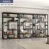 Nuevo estante Bogu estilo chino, estante para sala de té, vitrina para té, madera no maciza, pared completa, sala de estar, moderno, simple, estante para adornos