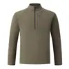 Chaqueta deportiva alternativa marca Descente, con media cremallera, cuello alto tejido, secado rápido, manga larga, camiseta top para exteriores para hombre