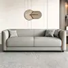 Sofá Simples e Leve com Pata de Gato em Couro para Apartamentos Pequenos, Salas de Estar, Casas de Aluguel e Áreas de Recepção de Barbearias, Adequado para Duas ou Três Pessoas