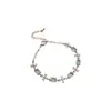 Pulsera Flor Ovalada con Circonita Micropavimentada, Pulsera de Nicho Estilo Palacio de Lujo Ligero, Pulsera de Moda Versátil de Gama Alta para Mujeres