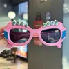 Óculos Polarizados Flame para Crianças Halloween Divertidos Óculos de Sol de Silicone para Crianças Proteção Solar Óculos de Alta Definição para Exterior Estilo Mecânico Personalizado