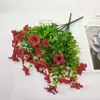 Flores Artificiales Amazon Hojas de Eucalipto de 7 Puntas Flores Artificiales Suministro Directo Transfronterizo Decoración Moderna Flores Artificiales Violetas Al por Mayor