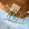 Moda Europea y Americana Transfronteriza Estilo Bohemio de Resort de Playa Collar de Hilo de Perlas de Arroz Perlas Concha Vieira Fabricante Mayorista