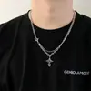 Marca de moda Versátil Accesorio de Cadena de Nicho Hip-Hop para Hombre Colgante de Cruz Derretida Accesorio de Collar para Hombre