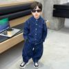 Conjunto de Ropa de Primavera para Niños 2026 Nuevo Ropa Elegante de Otoño para Niños Pequeños Caballeros, Conjunto de Dos Piezas de Mezclilla para Niños