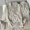 Pijama de Algodón Nube para Hombre, Primavera y Otoño, Cárdigan Casual Simple de Manga Larga, Holgado y Delgado, Se Puede Usar Afuera, Conjunto para Estar en Casa