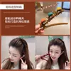 Otoño e Invierno flocado trenzado clip para el cabello femenino flequillo lateral clip artefacto para acabar con el cabello suelto celebridad de internet horquilla para la frente adorno para la cabeza