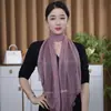 Novo Lenço Feminino Longo Estilo Minimalista Versátil, Moderno e Elegante, Lenço de Seda Brilhante, Fita Fina Multifuncional