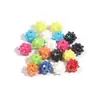 Color Acrílico Brillante Chapado Simulado Erizo de Mar Fruta del Diablo Agujero Recto Cuentas Pulsera DIY Colgante Amuletos