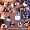 Set de decoración transfronterizo para fiesta de Halloween rosa con guirnalda de fantasmas y murciélagos, adornos colgantes en espiral y decoraciones de fiesta estilo girly