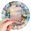 Compra directa transfronteriza de 36 hojas/paquete de tarjetas de ilustración de paisajes para pintura al óleo y campos de flores, regalo floral fresco, marcapáginas de diario