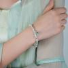 Pulsera de bambú de herencia antigua de Plata Pura 999 paso a paso periódico de bambú seguro plata de ley regalo que no se decolora para novia