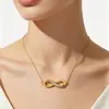 Collar con Colgante de Plata de Ley S925 Símbolo del Infinito Figura de Ocho para Mujer, Venta Caliente Transfronteriza, Diseño de Nicho, Cadena para Clavícula Simple y de Moda