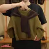 Conjunto de Otoño e Invierno para Niños Chal de Punto Suéter Retro Versátil Pantalones de Pinza de Pana Pierna Ancha Pantalones con Felpa Otoño e Invierno