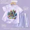 Plantas vs.. Conjunto de Verano Zombies Malla Deportiva Infantil Nueva Camiseta de Secado Rápido para Niños y Niñas Transpirable Ropa para Casa