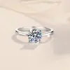 Conjunto de joias clássico com quatro garras anel de prata esterlina s925 joias de moissanita brincos joias atacado fornecimento transfronteiriço