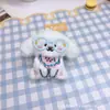 Chaveiro de Pelúcia de Cachorro de Óculos Pingente para Mochila de Estudante Pingente de Bolsa de Boneca Cartoon Decoração de Roupa