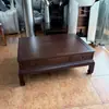 Mesa de centro grande em treliça de abacaxi de madeira maciça para apartamento pequeno mesa de centro retangular mesa de canto jacarandá todo jacarandá dourado mesa lateral de sofá