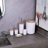 Yufei Transfronterizo Baño Lavado Bambú Seis Piezas Bomba de Loción Taza para Cepillo de Dientes Caja de Jabón Estilo Escandinavo Set Simple