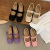 Zapatos de ballet con doble lazo y altura interior francesa para mujer, primavera y otoño 2025, nuevos zapatos de falda