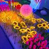 Yujin Zhongshan fábrica jardim cênico LED simulação girassol lâmpada decorativa exterior à prova d'água simulação flor luminária de chão