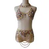 Hot-Selling de Aliexpress Cadena de Sujetador de Acrílico Sexy de Moda Europea y Americana Cadena Multicolor Personalizada de Múltiples Capas Cadena de Cintura Cadena Corporal