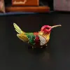 Caixa de joias de beija-flor em esmalte, liga de metal incrustada com diamantes, ornamento de pássaro para guardar anéis, brincos e acessórios, presente de decoração para mesa