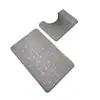 Alfombra de Piso de Terciopelo Coral con Relieve de Piedra de Guijarro Juego de Dos Piezas para Inodoro y Baño Alfombra de Piso Antideslizante Resistente a Manchas y Absorbente de Agua