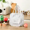 Bolsa Térmica Transfronteriza Larga Portátil para Almuerzo Textura de Rosa Espesa Bolsa Térmica Portátil para Oficinista Lonchera Térmica