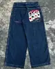 Jeans Rectos Bordados con Letras Hip-hop Estilo Americano Y2K Moda Masculina Casual Versátil Jeans Lavados