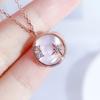 Yachuang Collar de Disco de Fritillaria Blanca Cadena para Mujer Cadena para Clavícula Chapado en Oro Rosa Collar de Circonita Venta al por Mayor