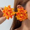Brincos de Flores Frescas Coloridas Transfronteiriços Europeus e Americanos, Brincos de Flores Tulipa com Atmosfera Doce de Girassol