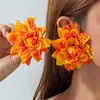 Pendientes de Flor Artificial Personalizados Moda Joyería Transfronteriza Europea y Americana Set de Joyería de Flor Estilo Bohemio Vacacional