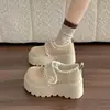 Mocasines Versátiles con Pegatina Mágica para Mujer 2026 Nuevo Otoño Retro Suela Gruesa Aumentadores de Altura Completamente Cubiertos Zapatos Birkenstock