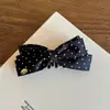 Presilha de cabelo com laço de bolinhas em tecido estilo coreano, elegante e requintada, prendedor banana, prendedor de nuca, acessório de cabelo tipo twist para mulheres