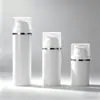 Frasco de Loção a Pressão com Tampa de Encaixe, Diâmetro 35mm, 15ml 30ml 50ml, Borda Prateada, Portátil, Recarregável, Frasco Cosmético