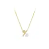 Adorno Chino Plata de Ley S925 Perla de Agua Dulce Natural Símbolo de Porcentaje Collar Femenino Nicho Delicado Cadena de Clavícula de Alta Gama