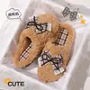 Pantuflas de Algodón con Lazo para Mujer, Otoño/Invierno para Interiores, Antideslizantes, Felpa Cálida, Algodón, para Damas, Nuevo Estilo 2026