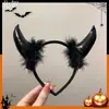 Festa de Halloween Faixa Preta para Cabelo Foto de Festa Grampo Vermelho Cibernético Faixa Engraçada de Cabeça de Diabo Acessório de Cabeça Feminino Grampo Acessórios de Cabelo