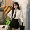 Temporada 2025 Nuevo Estilo Coreano Camisa Blanca Diseño para Mujer Top Estilo Universitario Más Fácil de Combinar Suelta Estudiante Camisa con Corbata