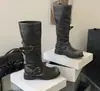 Botas de caña alta con punta redonda, estilo nicho postapocalíptico, versión coreana, nuevo vintage primavera y otoño, tacón grueso, botas con hebilla de cinturón 2026