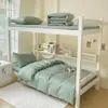 Nuevo conjunto de tres piezas de algodón puro estilo simple de dos tonos y color liso para dormitorio universitario clase A venta al por mayor