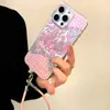 Patrón Floral a Cuadros Adecuado para Funda de Teléfono iPhone 17 Pro Max, Estilo de Alta Gama para Mujer, Cubierta Protectora Apple 16 con Correa, 15